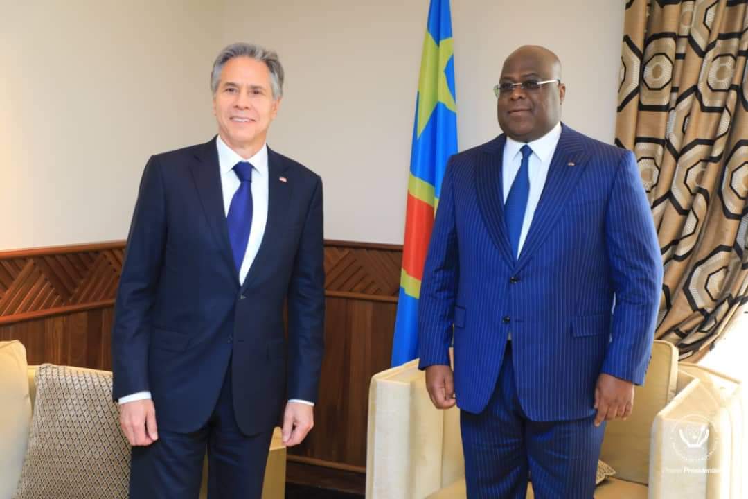 RDC-Diplomatie:Félix Tshisekedi et Anthony Blinken en tête-à-tête  au palais présidentiel du Mont Ngaliema