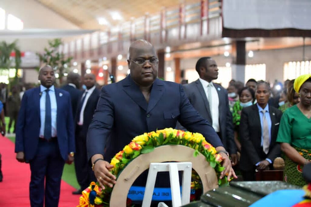 RDC-Nécrologie:Félix Tshisekedi rend les derniers hommages au colonel Mahina Bitshilo Ferdinand à la PIPKIN
