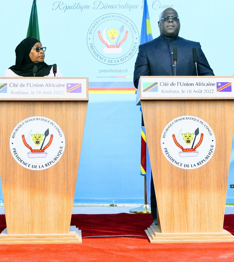 RDC-Diplomatie: Rencontre entre Félix Tshisekedi et Samia Suluhu en marge de la 42è sommet de la SADC