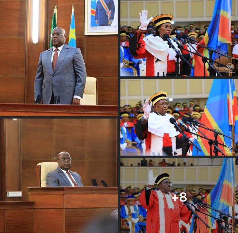 RDC-Justice:Des hauts magistrats de l ‘ordre judiciaire et de l’ordre administratif récemment nommés ont prêté serment devant le Chef de l’État