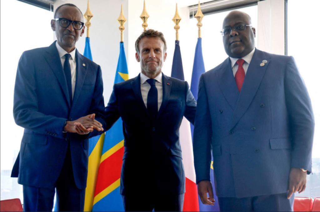 RDC-Diplomatie:Rencontre trilatérale des présidents,Félix Tshisekedi, Paul Kagame et Emmanuel Macron en marge de la 77ème session ordinaire de l’ONU