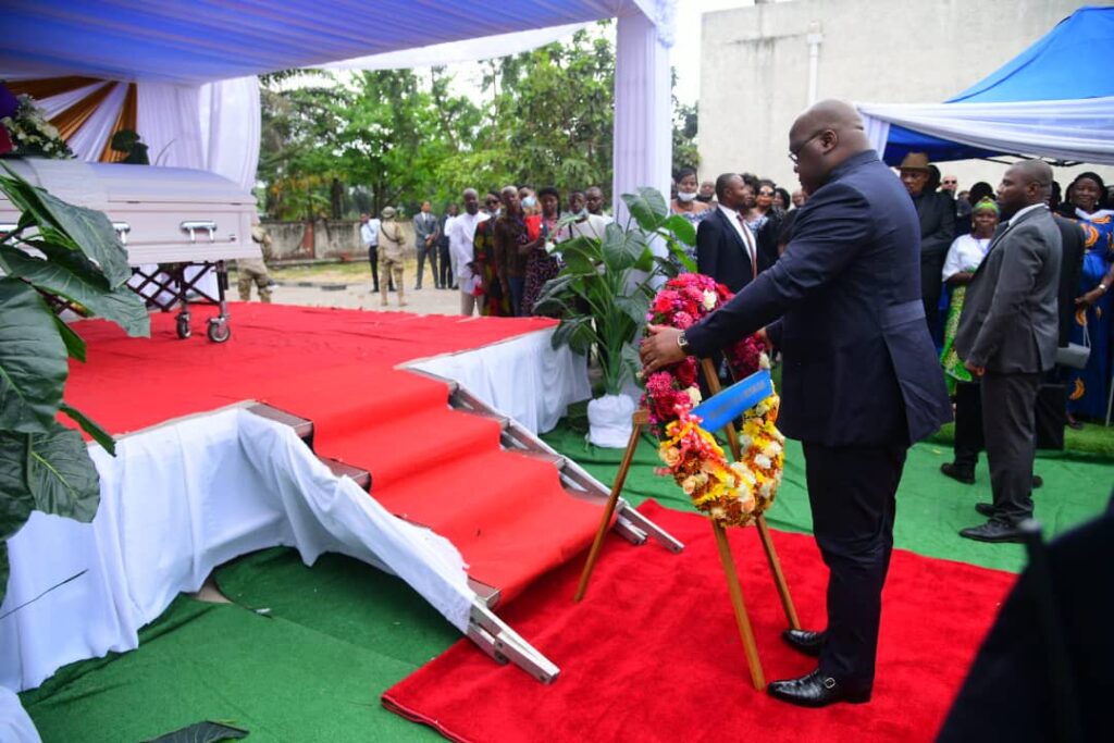 RDC-Necrologie:Le  Couple Présidentiel a assisté aux obsèques de Maman Malemba