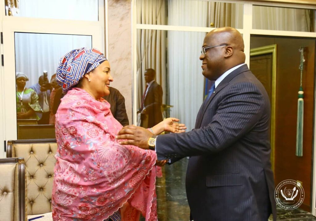 RDC-PRE-COP27: Une délégation de l’ONU  conduite par Mme Amina Mohamed reçue par Félix Tshisekedi