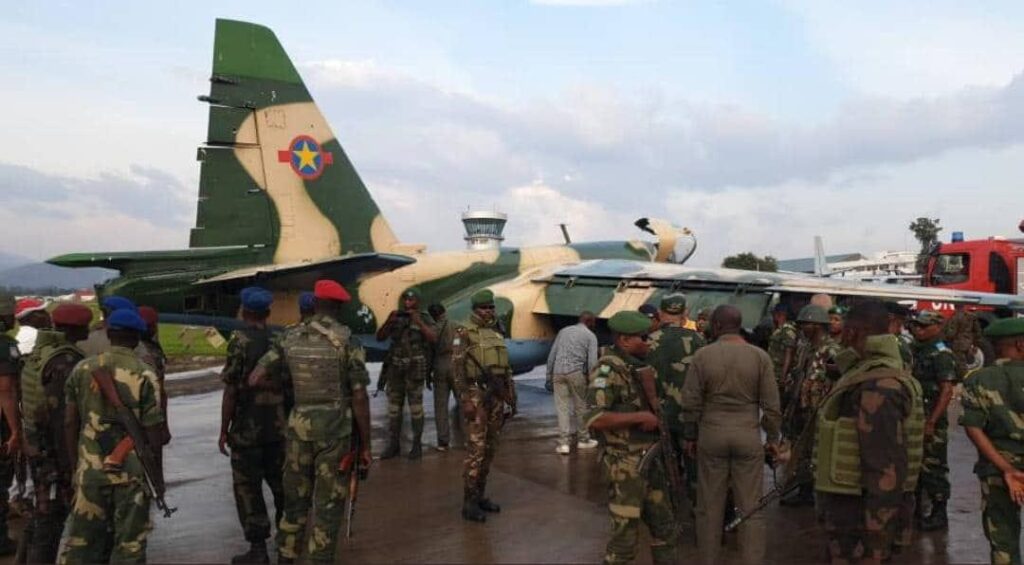RDC-Sécurité: Un radiateur de l’avion militaire des FARDC de type sukhoï-25  a été attaqué ce mardi par un missile rwandais