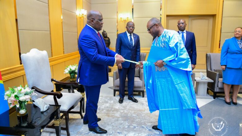 RDC-Diplomatie: 4 nouveaux Ambassadeurs presentent leurs lettres de creance Felix Tshisekedi