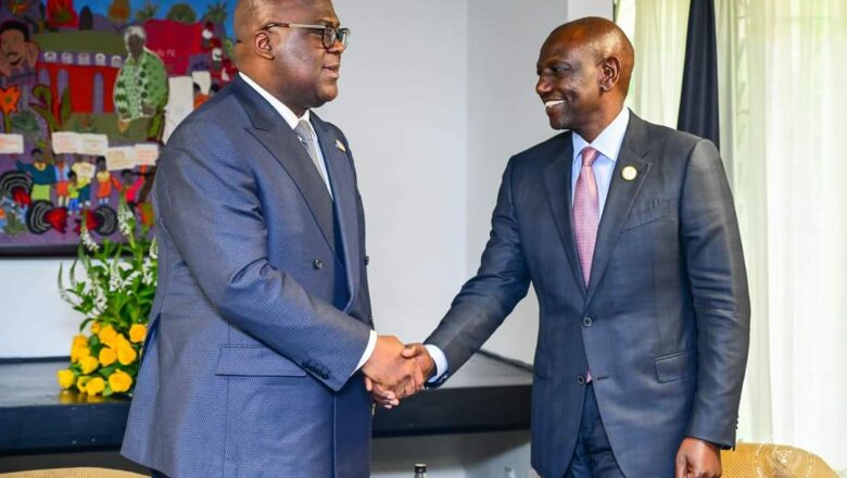 RDC-Diplomatie:Tête-à-tête Félix Tshisekedi-William Ruto à