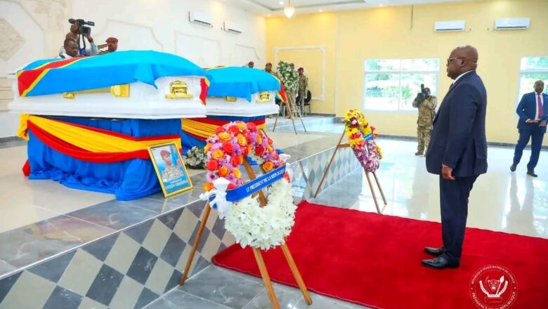RDC: Félix Tshisekedi a répondu un dernier hommage au lieutenant Jean-Pierre Nkanga et Norbert Boshala