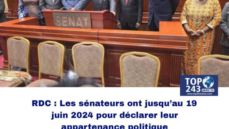 RDC:Les sénateurs ont jusqu’au 19 juin 2024 pour déclarer leur appartenance politique (Communiqué)
