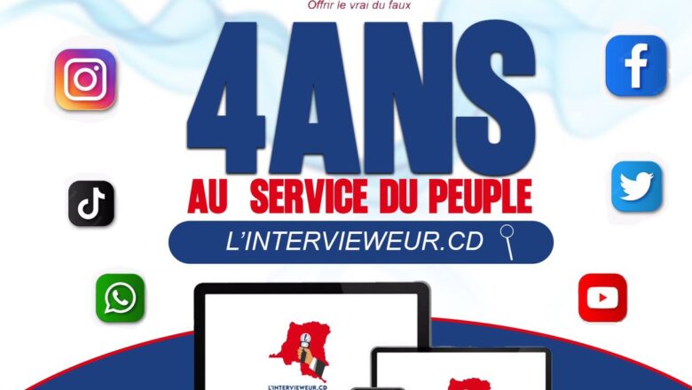 RDC:Le groupe médias TOP243NEWS souhaite un joyeux anniversaire à l’intervieweur.cd pour ses 4 ans d’existence