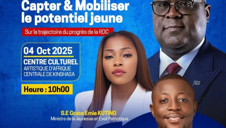 RDC:La Ministre Grâce Kutino et le Président Claude Mbuyi appellent à la mobilisation du potentiel jeune à l&rsquo;occasion de l&rsquo;Investiture du Conseil National de la Jeunesse