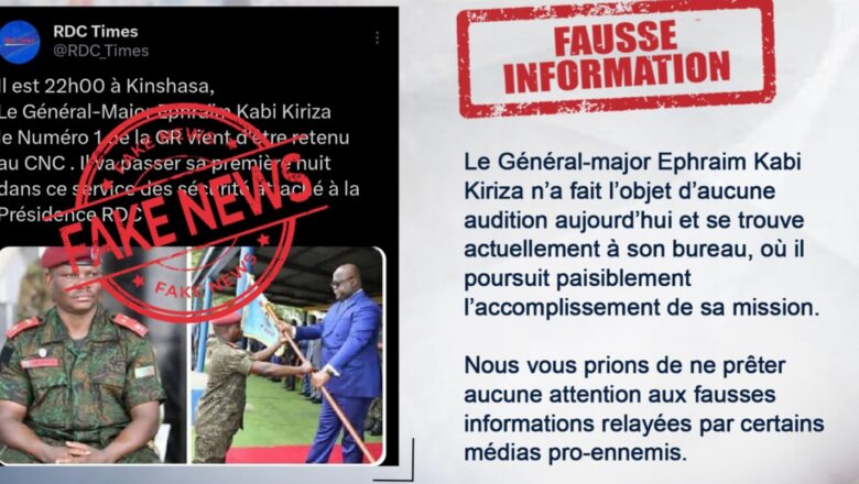 RDC:Démenti formel autour de l’article attribué au commandant de la GR Ephraïm Kabi