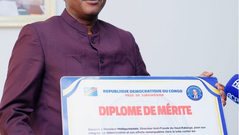 DRC&rsquo;sHaut-Katanga anti-fraud chief receives award, urges youth to reject manipulation