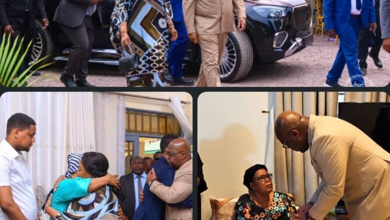 RDC:Félix Tshisekedi et Denise Nyakeru auprès des familles Likulia et Mutombo, après le crash de Kenge