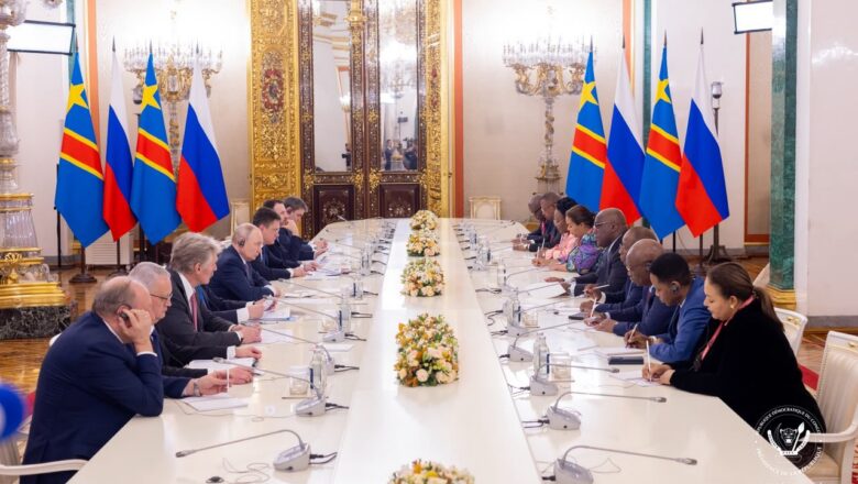 RDC-Russie:Le renforcement de la coopération bilatérale au centre des échanges entre Félix Tshisekedi et Vladimir Poutine à Moscou